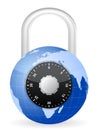 World globe padlock Royalty Free Stock Photo