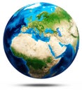 World globe real relief, modified maps Royalty Free Stock Photo