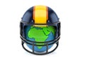 World globe with rugby helmet