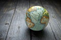 World Globe Wood Background Royalty Free Stock Photo