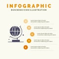 World, Globe, Science Solid Icon Infographics 5 Steps Presentation Background Royalty Free Stock Photo