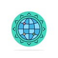 World, globe, SEO, business, optimization Flat Color Icon Vector Royalty Free Stock Photo