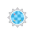 World, globe, SEO, business, optimization Flat Color Icon Vector Royalty Free Stock Photo
