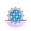 World, globe, SEO, business, optimization Flat Color Icon Vector Royalty Free Stock Photo