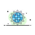 World, globe, SEO, business, optimization Flat Color Icon Vector Royalty Free Stock Photo