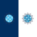 World, globe, SEO, business, optimization Flat Color Icon Vector Royalty Free Stock Photo