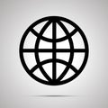 World globe simple black icon