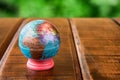 World globe standing on a desk Royalty Free Stock Photo