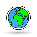 World globe vector icon. Simple global earth sign