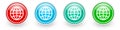 World, globe vector icons, colorful glossy buttons on white Royalty Free Stock Photo