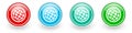 World, globe vector icons, colorful glossy buttons on white Royalty Free Stock Photo