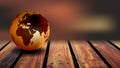 World Globe Wood Background. A world globe on a rustic wood background Royalty Free Stock Photo