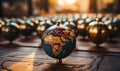 World Globe on Wooden Table Royalty Free Stock Photo