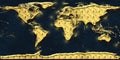 World gold map Royalty Free Stock Photo