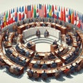 The world government at the congress decides on issues of world order Royalty Free Stock Photo