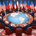 The world government at the congress decides on issues of world order Royalty Free Stock Photo