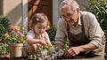World Grandparents Day Illustration of a Grandparent and Child Sharing a Gardening Moment