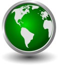 World on a green sphere Royalty Free Stock Photo