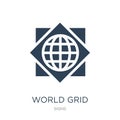 world grid icon in trendy design style. world grid icon isolated on white background. world grid vector icon simple and modern