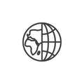 World grid line icon