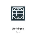 World grid vector icon on white background. Flat vector world grid icon symbol sign from modern signs collection for mobile Royalty Free Stock Photo