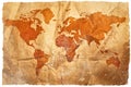 World grunge sepia map Royalty Free Stock Photo