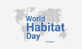 World Habitat Day holiday card. October 5 graphic poster