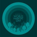 world habitat day round logo template vector