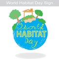 World Habitat Day Sign and Symbol