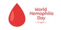 World Haemophilia Day. Health awareness vector template for banner, card, poster, background. Royalty Free Stock Photo