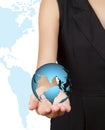 World in Hand businesswoman Royalty Free Stock Photo