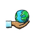 World and hand, symbol of environmental protection Royalty Free Stock Photo