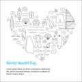 World Health Day. Active sport design concept.