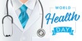 World Health Day 7 April, doctor & stethoscope