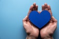 World health day. Blue heart and stethoscope on light blue background. Space for text Royalty Free Stock Photo