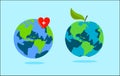 World health day concept . Apple earth . Vector Royalty Free Stock Photo