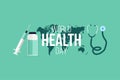 World health day concept. 7 April. Medicine and healthcare image. Editable vector illustration