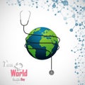 World health day concept with DNA and globe