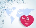 World health day concept with DNA and a heart