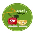 World health day concept with healty lifestyle illustration