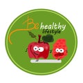 World health day concept with healty lifestyle illustration