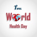 World health day concept with text heart