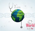 World Health Day with DNA on white background