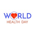 World Health Day phrase isolated on white background.