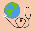 world health day symbol illustration, for the icon commemorating the importance of maintaining health