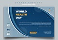 World Health Day template for social media banner design with elegant blue background