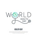 World Health Day vector banner. Royalty Free Stock Photo