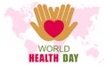 World health day. Wellness, health protection and global medicine healthcare vector poster. Illustration of world health day Royalty Free Stock Photo