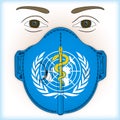 World Health Organization, Antiviral mask for anti virus protection with WHO flag