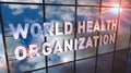 World Health Organization building with glass wall and mirrored building Royalty Free Stock Photo